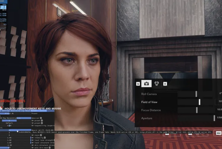 Captura de tela do jogo Control mostra gráficos hiperrealistas com o recurso DLSS 5 ativado