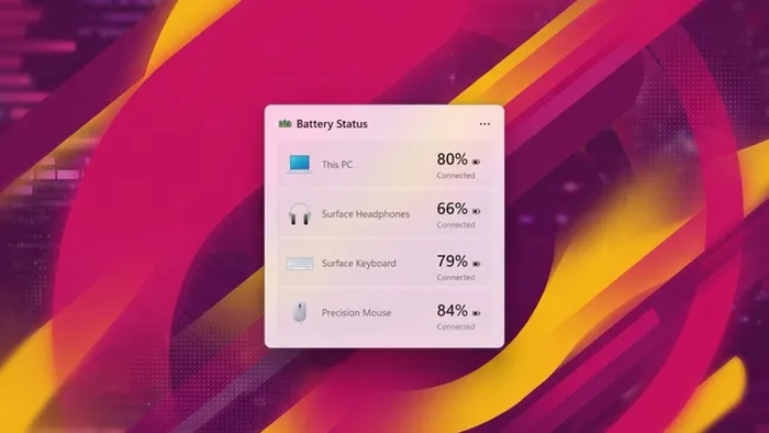 Widget de bateria do Windows 11